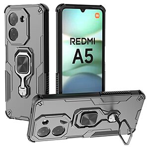 Θήκη Xiaomi Redmi A5 4G / Poco C71 Mad Mask Πλάτη Armor V14 με Μαγνητικό δαχτυλίδι και Βάση στήριξης TPU μαύρο