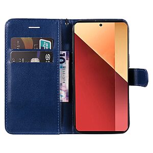 υποδοχές καρτών και μαγνητικό κούμπωμα Flip Wallet από συνθετικό δέρμα μπλε