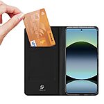 υποδοχή καρτών και μαγνητικό κούμπωμα Flip Wallet από συνθετικό δέρμα και TPU μαύρο