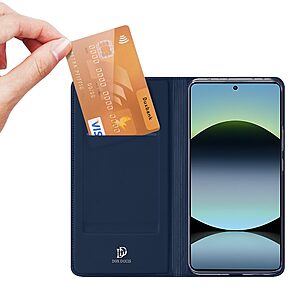 υποδοχή καρτών και μαγνητικό κούμπωμα Flip Wallet από συνθετικό δέρμα και TPU μπλε