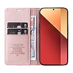 υποδοχή καρτών και μαγνητικό κούμπωμα Flip Wallet από συνθετικό δέρμα και TPU ροζ χρυσό