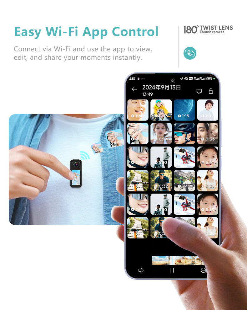 Εύκολος έλεγχος της μαύρης κάμερας S70 μέσω Wi-Fi εφαρμογής