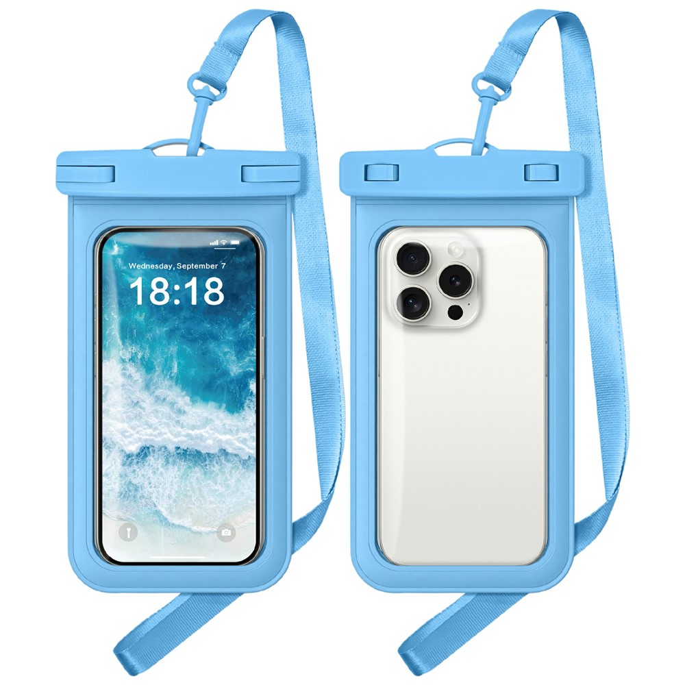 Διάφανη Αδιάβροχη Θήκη Κινητού PVC IPX8 (έως 7") - Μπλε Universal Αδιάβροχη Θήκη Κινητού IPX8 (30m) για Συσκευές έως 7.0'' - Μπλε