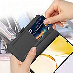 Θήκη Realme 14 5G / P3 5G OEM Skin Pro ultra thin V2 με βάση στήριξης, υποδοχή καρτών και μαγνητικό κούμπωμα Flip Wallet από συνθετικό δέρμα και TPU μαύρο - Image 5