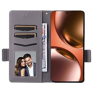 υποδοχές καρτών και μαγνητικό κούμπωμα γκρι