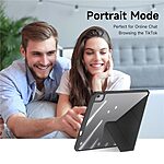 Θήκη iPad Air (2024) 13" / iPad Air (2025) 13" DUX DUCIS Magi Series Tri-Fold με πολλαπλές θέσεις στήριξης, ειδική θέση για πενάκι και διάφανη ενισχυμένη πλάτη μαύρο - Image 4