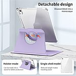 Θήκη iPad Air (2024) 13" / iPad Air (2025) 13" Mad Mask Rotary Stand Series, με 2 θέσεις στήριξης, Ανθεκτική σε πτώσεις, TPU και ενισχυμένη πλάτη μωβ - Image 5