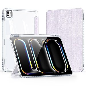 ειδική θέση για πενάκι και διάφανη ενισχυμένη πλάτη ανοιχτό μωβ