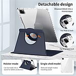 Θήκη iPad Pro (2024) 11" Mad Mask Rotary Stand Series, με 2 θέσεις στήριξης, Ανθεκτική σε πτώσεις, TPU και ενισχυμένη πλάτη μπλε σκούρο - Image 5