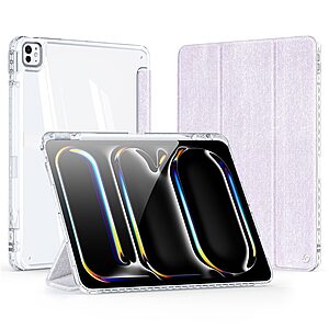 ειδική θέση για πενάκι και διάφανη ενισχυμένη πλάτη ανοιχτό μωβ