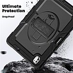 Θήκη iPad Pro (2024) 13" Mad Mask Θήκη Premium V2 με βάση στήριξης, ενισχυμένες γωνίες , περιστρεφόμενο Hand Strap και ειδικό λουράκι μεταφοράς, διπλή προστασία Πλάτη μαύρο - Image 5