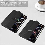 Θήκη iPad Pro (2024) 13" Mad Mask Tri-Fold με ειδική θέση για πενάκι και διάφανη ενισχυμένη πλάτη μαύρο - Image 3