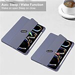 Θήκη iPad Pro (2024) 13" Mad Mask Tri-Fold με ειδική θέση για πενάκι και διάφανη ενισχυμένη πλάτη μωβ - Image 3