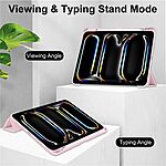 Θήκη iPad Pro (2024) 13" Mad Mask Tri-Fold με ειδική θέση για πενάκι και διάφανη ενισχυμένη πλάτη ροζ - Image 4