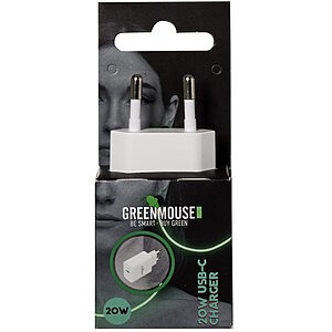 Greenmouse Wall Charger PD 20W – Φορτιστής Τοίχου USB-C Power Delivery σε λευκό χρώμα με συσκευασία blister – 66956678