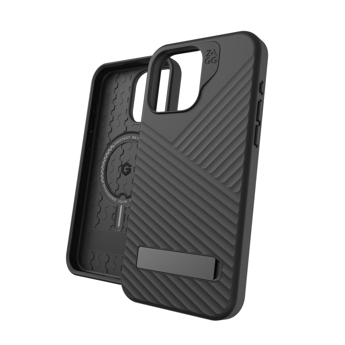 Denali_Snap_Kickstand_-_iPhone_15_pro_max_-_Black.1588__98287 Zagg Denali Snap Case with kickstand Θήκη προστασίας που αντέχει σε πτώσεις έως 5 μέτρα – iPhone 15 Pro Max (Black) - Image 1