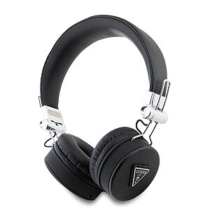 Guess Grained Triangle Logo Classic Round Shape Bluetooth ENC Headphones (Black - GUBH70PGTSPSK)