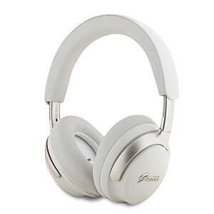 Guess Metal Script Logo Bluetooth ANC/ENC Headphones (Beige - GUBHC22PSFCSME)