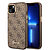 Guess “4G Logo Collection” Script Metal Logo Θήκη προστασίας από δερματίνη – iPhone 14 Plus (Καφέ)
