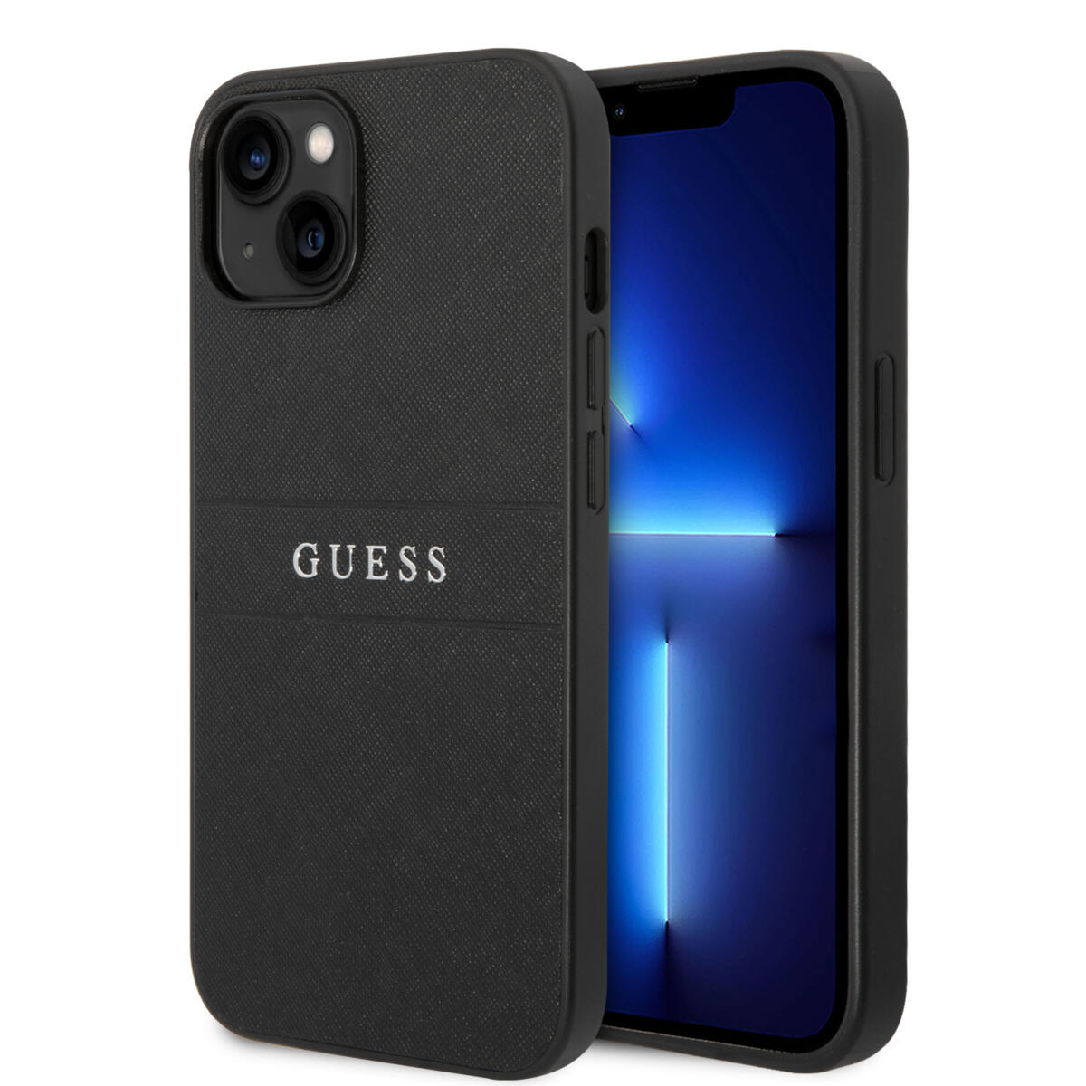 GUHCP14MPSASBBK_1-compress Guess Saffiano Hard Case Θήκη προστασίας από δερματίνη – iPhone 14 Plus (Μαύρο) - Image 1