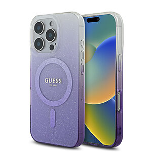 Guess Magsafe “Glitter Gradient” Hard Case Θήκη προστασίας από σκληρό πλαστικό – iPhone 16 Pro Max (Μωβ – GUHMP16XHGRCELU)