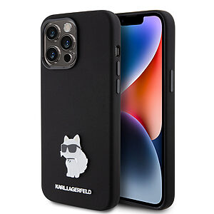 Karl Lagerfeld Choupette Metal Pin Hard Case Θήκη προστασίας από σιλικόνη  – iPhone 15 Pro Max (Black – KLHCP15XSMHCNPK)