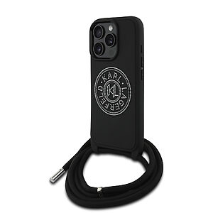 Karl Lagerfeld 3D Raised Round Logo Crossbody Case Θήκη προστασίας από σκληρό πλαστικό – iPhone 16 Pro (Μαύρο – KLHCP16L3DRKLCPCH)