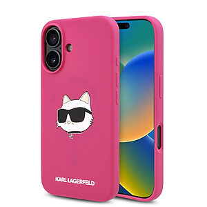 Karl Lagerfeld Magsafe Silicone Case "Choupette's Head" Θήκη προστασίας από σιλικόνη – iPhone 16 (Fuchsia – KLHMP16SSCHPPLF)