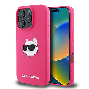 Karl Lagerfeld Magsafe Silicone Case "Choupette's Head" Θήκη προστασίας από σιλικόνη – iPhone 16 Pro Max (Fuchsia – KLHMP16XSCHPPLF)