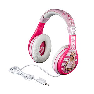 eKids Barbie Ενσύρματα Ακουστικά με ασφαλή μέγιστη ένταση ήχου για παιδιά και εφήβους (BE-140) (Λευκό/Ροζ)