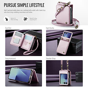 υποδοχές καρτών και μαγνητικό κούμπωμα από συνθετικό δέρμα και TPU ροζ