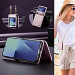 Θήκη Samsung Galaxy Z Flip7 5G CASEME C22 Series Πορτοφόλι με λουράκι, υποδοχές καρτών και μαγνητικό κούμπωμα από συνθετικό δέρμα και TPU ροζ - Image 4