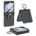 Θήκη Samsung Galaxy Z Flip7 5G GKK Προστατευτική Κατασκευή V2 από Σκληρό Υλικό με Μεταλλικό Δαχτυλίδι μαύρο