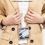 Θήκη Samsung Galaxy Z Flip7 5G GKK Full Premium Protection με προστασία οθόνης Tempered Glass και κορδονάκι για το λαιμό από σκληρό πλαστικό ασημί - Image 2