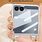 Θήκη Samsung Galaxy Z Flip7 5G GKK Full Premium Protection με προστασία οθόνης Tempered Glass και κορδονάκι για το λαιμό από σκληρό πλαστικό ασημί - Image 5