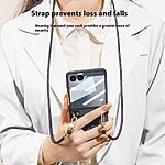 Θήκη Samsung Galaxy Z Flip7 5G GKK Full Premium Protection με προστασία οθόνης Tempered Glass και κορδονάκι για το λαιμό από σκληρό πλαστικό ροζ - Image 4