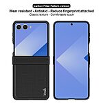 Θήκη Samsung Galaxy Z Flip7 5G IMAK Ruiyi Series με υφή Carbon Fiber από συνθετικό δέρμα και σκληρό πλαστικό μαύρο - Image 5