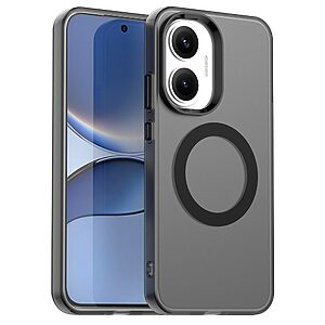 Θήκη Xiaomi Poco F7 5G Mad Mask Anti-Slip Shockproof συμβατό με MagSafe φορτιστή Transparent Πλάτη TPU μαύρο