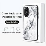 Θήκη Xiaomi Poco F7 5G OEM σχέδιο Marble με Πλάτη Tempered Glass TPU μαύρο - Image 5
