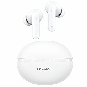 Ασύρματα Ακουστικά  Bluetooth USAMS In Ear Echo E02 Series Dual-mic με ANC + ENC και πρωτόκολλο σύνδεσης BT5.3 λευκό