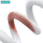 Καλώδιο fast charging και data USAMS  Cloud Series φωτιζόμενο Aluminum Alloy Type-C σε Type-C PD 100W 1.2m (SJ660USB02) γκρι - Image 4