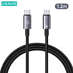 Καλώδιο φόρτισης fast charging και data USAMS Sufeng Series Aluminum Alloy Type-C σε Type-C PD 60W 1.2m (SJ661USB01) γκρι