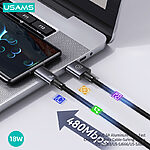 Καλώδιο φόρτισης fast charging και data USAMS Sufeng Series Aluminum Alloy USB-A σε Type-C 3A 1.2m (SJ663USB01) γκρι - Image 3