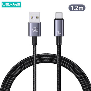 Καλώδιο φόρτισης fast charging και data USAMS Sufeng Series Aluminum Alloy USB-A σε Type-C 3A 1.2m (SJ663USB01) γκρι