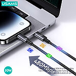 Καλώδιο φόρτισης fast charging και data USAMS Sufeng Series Aluminum Alloy Type-C σε lightning 30W 1.2m (SJ662USB01) γκρι - Image 5