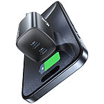 USAMS  T66 επιτοίχιος φορτιστής GaN Fast Charger 45W με 2 x Type-C (CC305TC01) -  γκρι - Image 5