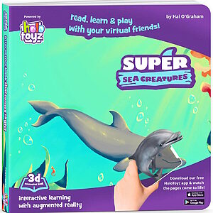 HoloToyz - Super Sea Creatures Interactive 4D AR Book Βιβλίο Επαυξημένης πραγματικότητας με εικόνες που ζωντανεύουν σε κινούμενα σχέδια
