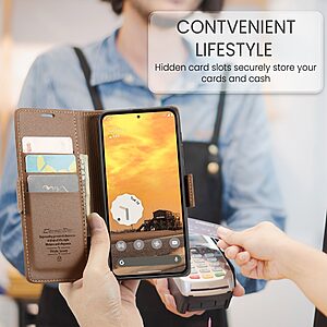 Θήκη Google Pixel 10 Pro 5G / 10 5G / 9 Pro 5G / 9 5G - CASEME 023 - Flip Πορτοφόλι από Συνθετικό Δέρμα (PU) - Καφέ - RFID/Wallet - Εικόνα 2