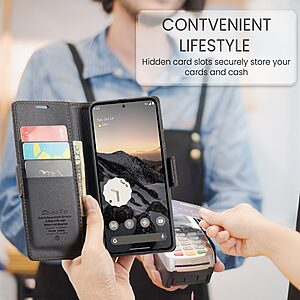 Θήκη Google Pixel 10 Pro 5G / 10 5G / 9 Pro 5G / 9 5G - CASEME 023 - Flip Πορτοφόλι από Συνθετικό Δέρμα (PU) με TPU - Μαύρο - RFID/Wallet/Stand - Εικόνα 2