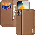 Θήκη iPhone 17 - DUX DUCIS Hivo Series - Flip Πορτοφόλι από Αυθεντικό Δέρμα - Καφέ - RFID/Wallet/Stand